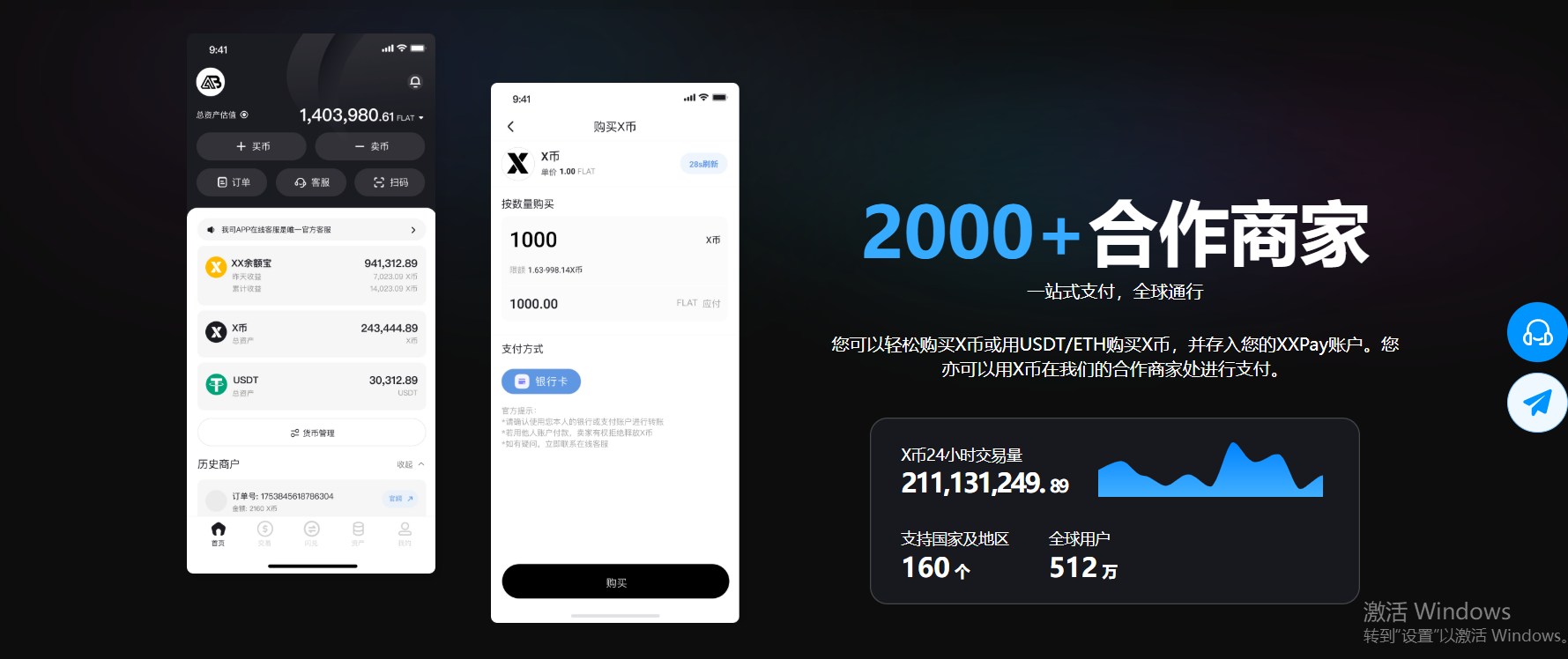 合作商家与交易数据展示